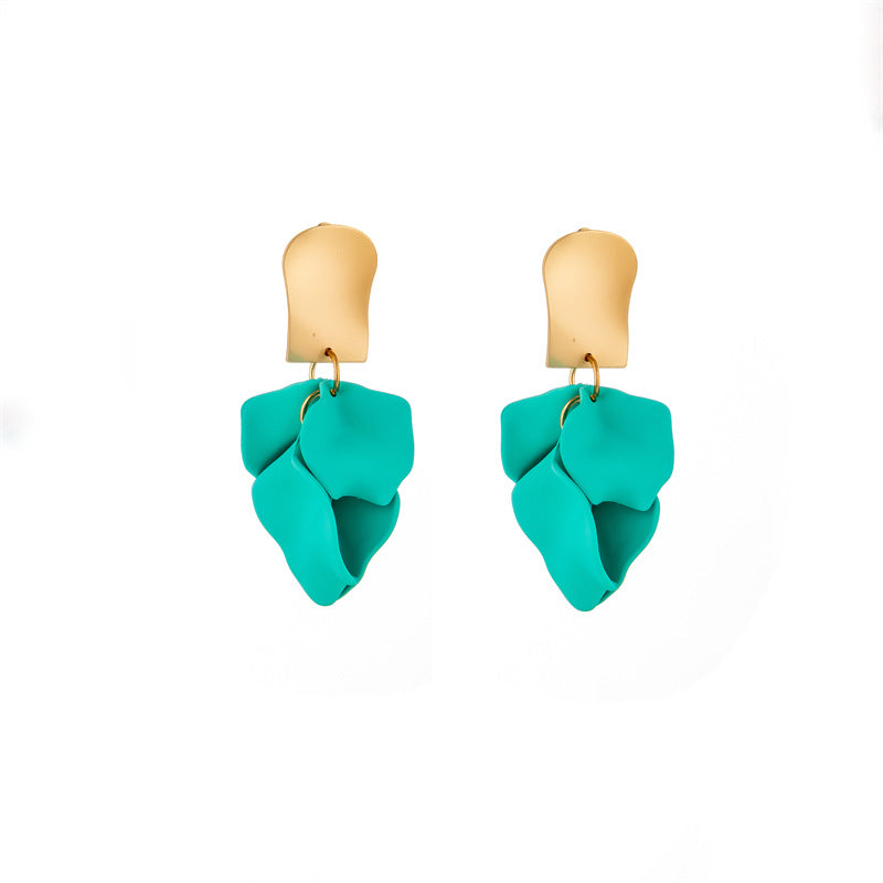 Wholesale Multi Color Petal Leaf Earrings
